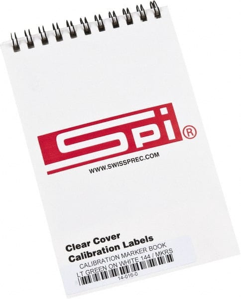 SPI - Calibration Label - Legend: Calibration, English, Light Green & White, 1-3/4" Long x 5/8" High, No Coating - Exact Tooling