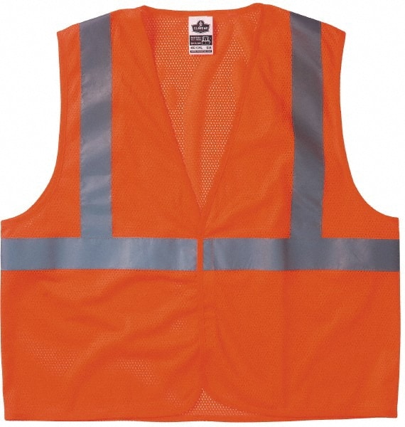 Ergodyne - Size 2X/3XL High Visibility Orange Mesh General Purpose Vest - 52 to 58" Chest, ANSI/ISEA 107, Hook & Loop Closure, 1 Pocket, Polyester - Exact Tooling