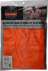 Ergodyne - Size L/XL High Visibility Orange Mesh General Purpose Vest - 44 to 52" Chest, ANSI/ISEA 107, Hook & Loop Closure, 1 Pocket, Polyester - Exact Tooling