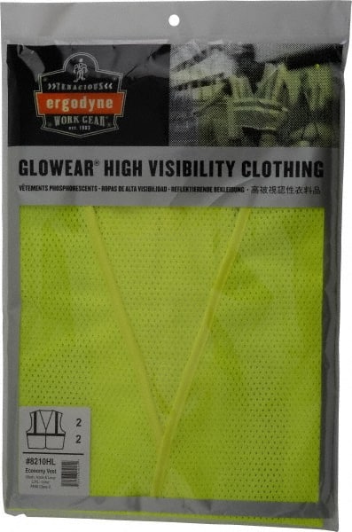 Ergodyne - Size L/XL High Visibility Lime Mesh General Purpose Vest - 44 to 52" Chest, ANSI/ISEA 107, Hook & Loop Closure, 1 Pocket, Polyester - Exact Tooling