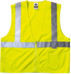 Ergodyne - Size 4X/5XL High Visibility Lime Mesh General Purpose Vest - 58 to 64" Chest, ANSI/ISEA 107, Zipper Closure, 3 Pockets, Polyester - Exact Tooling