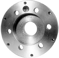 Buck Chuck Company - Adapter Back Plate for 10" Diam Self Centering Lathe Chucks - A1/A2-6 Mount, 2.9375" Through Hole Diam, 6.344" OD, 1.635" Flange Height, Steel - Exact Tooling