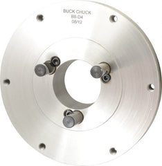 Buck Chuck Company - Adapter Back Plate for 8" Diam Self Centering Lathe Chucks - D1-4 Mount, 2.03" Through Hole Diam, 4.73mm ID, 8.13" OD, 1.068" Flange Height, Steel - Exact Tooling