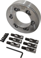 Buck Chuck Company - Adapter Back Plate for 12" Diam Self Centering Lathe Chucks - D1-6 Mount, 4.062" Through Hole Diam, 7-7/8" OD, 1.437" Flange Height, Steel - Exact Tooling