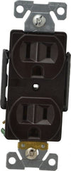 Cooper Wiring Devices - 125 VAC, 15 Amp, 5-15R NEMA Configuration, Brown, Industrial Grade, Self Grounding Duplex Receptacle - 1 Phase, 2 Poles, 3 Wire, Flush Mount, Chemical, Heat and Impact Resistant - Exact Tooling