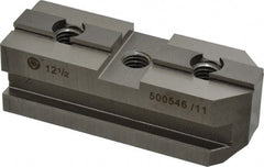 Bison - 12 to 12-1/2" Chuck Diam Compatibility, Steel Tongue & Groove Hard Lathe Master Jaws - 3/4" Groove Width, 1.5748" Wide x 4.3307" Long x 1.5354" High - Exact Tooling