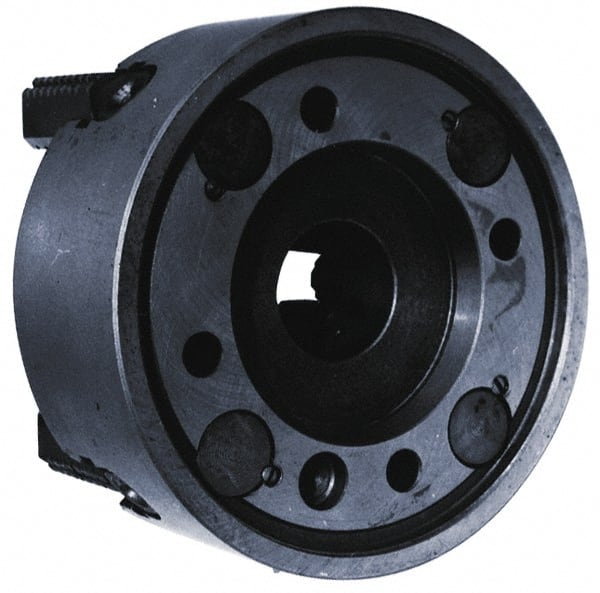 Bison - 4 Jaws, 16" Diam, Independent Manual Lathe Chuck - Plain Back Mount Spindle, Reversible, 800 Max RPM, 3-15/16" Through Hole Diam, Cast Iron - Exact Tooling