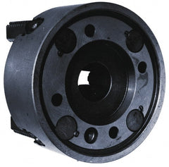 Bison - 4 Jaws, 20" Diam, Independent Manual Lathe Chuck - Plain Back Mount Spindle, Reversible, 500 Max RPM, 4.9213" Through Hole Diam, Cast Iron - Exact Tooling