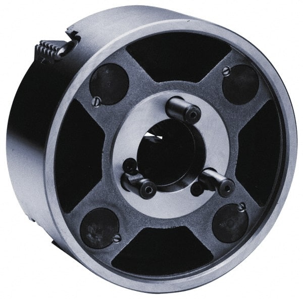 Bison - 4 Jaws, 10" Diam, Independent Manual Lathe Chuck - D1-5 Mount Spindle, Reversible, 2.5591" Through Hole Diam, Cast Iron - Exact Tooling