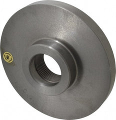 Bison - Adapter Back Plate for 8" Diam Self Centering Lathe Chucks - 2-1/4 - 8 Mount, 2-1/4" Through Hole Diam, 3.583mm ID, 8.11" OD, 0.866" Flange Height, Cast Iron - Exact Tooling