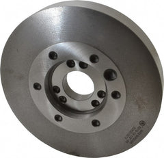 Bison - Adapter Back Plate for 10" Diam Independent & Self Centering Lathe Chucks - A1/A2-6 Mount, 3.17" Through Hole Diam, 4.19mm ID, 9.96" OD, 1.3" Flange Height - Exact Tooling