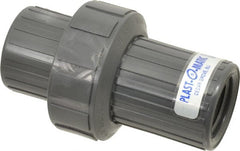 Plast-O-Matic - 1" PVC Check Valve - Inline, FNPT x FNPT, 150 WOG - Exact Tooling