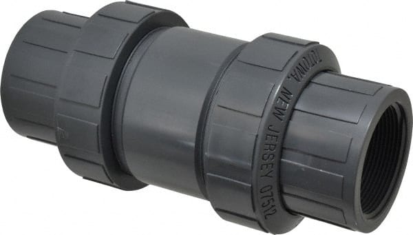 Plast-O-Matic - 2" PVC Check Valve - Inline, FNPT x FNPT, 150 WOG - Exact Tooling