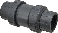 Plast-O-Matic - 2" PVC Check Valve - Inline, FNPT x FNPT, 150 WOG - Exact Tooling