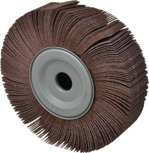 Merit Abrasives - 8" Diam, 80 Grit Aluminum Oxide Unmounted Flap Wheel - 1" Hole, 2" Wide, Coated, Medium Grade, 4,500 Max RPM , Cloth Backing - Exact Tooling