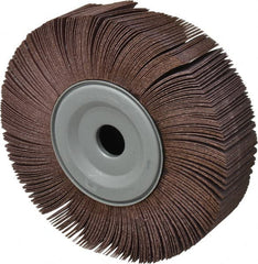 Merit Abrasives - 8" Diam, 80 Grit Aluminum Oxide Unmounted Flap Wheel - 1" Hole, 2" Wide, Coated, Medium Grade, 4,500 Max RPM , Cloth Backing - Exact Tooling
