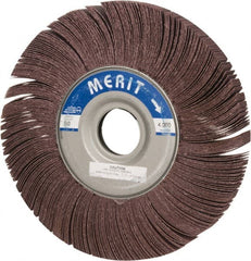 Merit Abrasives - 10" Diam, 60 Grit Aluminum Oxide Unmounted Flap Wheel - 1-3/4" Hole, 1" Wide, Coated, Medium Grade, 4,500 Max RPM , Cloth Backing - Exact Tooling