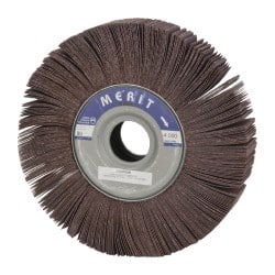 Merit Abrasives - 10" Diam, 80 Grit Aluminum Oxide Unmounted Flap Wheel - 1-3/4" Hole, 2" Wide, Coated, Medium Grade, 4,000 Max RPM , Cloth Backing - Exact Tooling