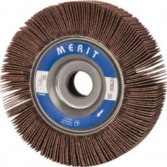 Merit Abrasives - 4" Diam, 80 Grit Aluminum Oxide Unmounted Flap Wheel - 5/8" Hole, 1" Wide, Coated, Medium Grade, 12,000 Max RPM , Cloth Backing - Exact Tooling