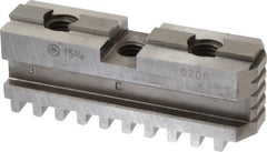 Bison - 15-3/4 to 16" Chuck Diam Compatibility, Steel Tongue & Groove Hard Lathe Master Jaws - 3/4" Groove Width, 1.4173" Wide x 5.1181" Long - Exact Tooling