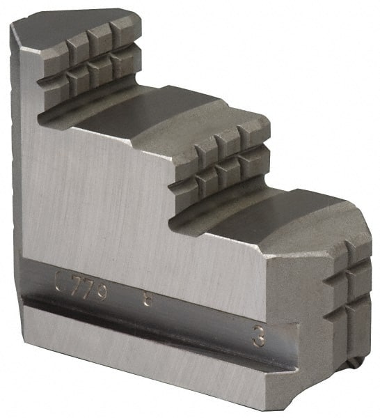 Bison - 6 to 6-1/4" Chuck Diam Compatibility, Steel Master Jaws - 0.6299" Wide x 2" Long x 1.3583" High - Exact Tooling