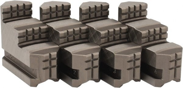 Bison - 8" Max Chuck Diam Compatibility, Steel Master Jaws - 1.2598" Wide x 3.189" Long x 2.4803" High - Exact Tooling