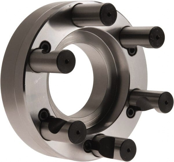 Pratt Burnerd America - Adapter Back Plate for 10" Diam Self Centering Lathe Chucks - D1-6 Mount, 2.86" Through Hole Diam, Steel - Exact Tooling