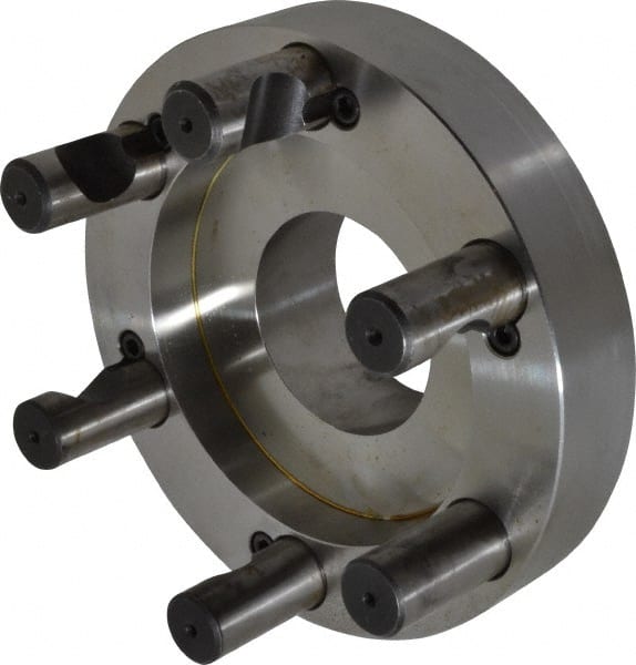 Pratt Burnerd America - Adapter Back Plate for 10" Diam Self Centering Lathe Chucks - D1-8 Mount, 2.86" Through Hole Diam, Steel - Exact Tooling