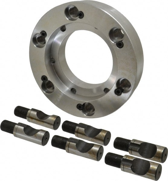 Pratt Burnerd America - Adapter Back Plate for 12" Diam Self Centering Lathe Chucks - D1-8 Mount, 3.285" Through Hole Diam, Steel - Exact Tooling