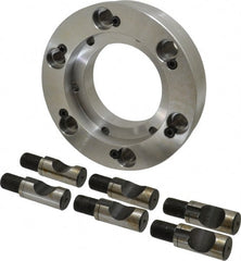 Pratt Burnerd America - Adapter Back Plate for 12" Diam Self Centering Lathe Chucks - D1-8 Mount, 3.285" Through Hole Diam, Steel - Exact Tooling