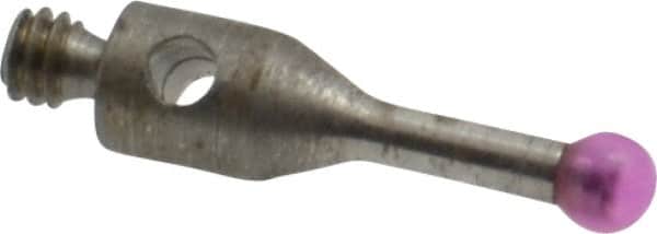 Fowler - 2 mm Ball Diameter, Stainless Steel Stem, M2 Thread, Ruby Point Ball Tip CMM Stylus - 10 mm Overall Length - Exact Tooling