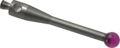 Fowler - 3 mm Ball Diameter, Stainless Steel Stem, M2 Thread, Ruby Point Ball Tip CMM Stylus - 20 mm Overall Length - Exact Tooling
