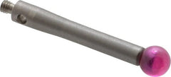 Fowler - 4 mm Ball Diameter, Stainless Steel Stem, M2 Thread, Ruby Point Ball Tip CMM Stylus - 20 mm Overall Length - Exact Tooling