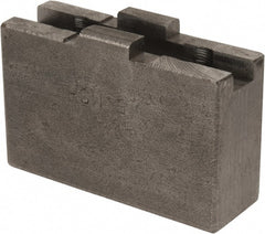 H & R Manufacturing - 5 to 6" Chuck Capacity, Tongue & Groove Attachment, Square Soft Lathe Chuck Jaw - Steel, 1-1/4" Btw Mount Hole Ctrs, 2-3/16" Long x 3/4" Wide x 1-3/8" High, 5/16" Groove - Exact Tooling