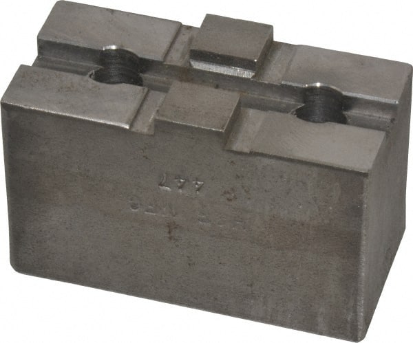 H & R Manufacturing - 5 to 6" Chuck Capacity, Tongue & Groove Attachment, Square Soft Lathe Chuck Jaw - Steel, 1-1/2" Btw Mount Hole Ctrs, 2-5/8" Long x 1-1/4" Wide x 1-5/8" High, 5/16" Groove - Exact Tooling
