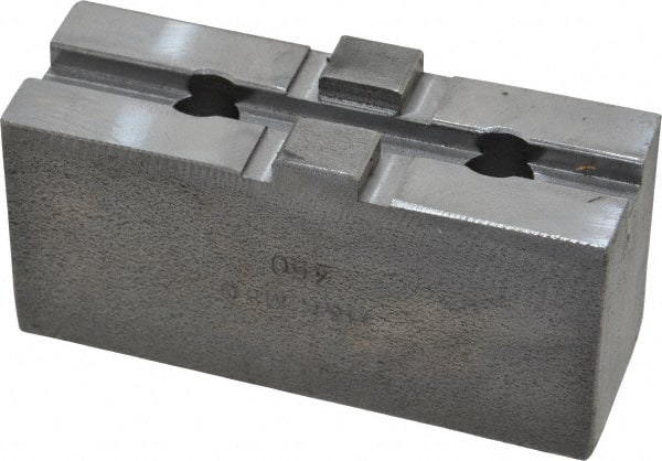 H & R Manufacturing - 8" Chuck Capacity, Tongue & Groove Attachment, Square Soft Lathe Chuck Jaw - Steel, 1-3/4" Btw Mount Hole Ctrs, 3-1/2" Long x 1-1/4" Wide x 1-5/8" High, 5/16" Groove - Exact Tooling