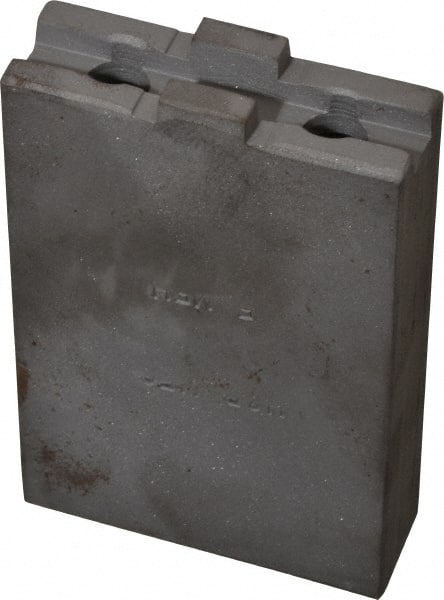 H & R Manufacturing - 5 to 6" Chuck Capacity, Tongue & Groove Attachment, Square Soft Lathe Chuck Jaw - Steel, 1-1/4" Btw Mount Hole Ctrs, 2-3/16" Long x 3/4" Wide x 3-3/8" High, 5/16" Groove - Exact Tooling