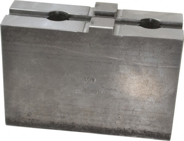 H & R Manufacturing - 18 to 21" Chuck Capacity, Tongue & Groove Attachment, Square Soft Lathe Chuck Jaw - Steel, 3" Btw Mount Hole Ctrs, 5-5/8" Long x 2" Wide x 3-13/16" High, 1/2" Groove - Exact Tooling