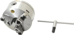 Bison - 3 Jaws, 6" Diam, Self Centering Manual Lathe Chuck - D1-3 Mount Spindle, Reversible, 3,000 Max RPM, 1.6535" Through Hole Diam, 0.0008" Axial Runout, 0.0012" Radial Runout, Cast Iron - Exact Tooling