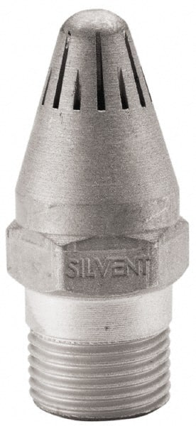 Silvent - Blow Gun High Force Nozzle - 3/8 MPT, 1.81" Hose Length, Aluminum, 145 psi, 238°F - Exact Tooling