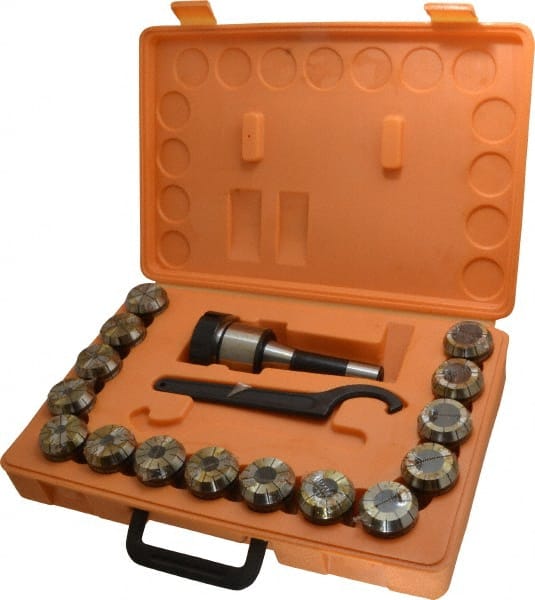 Interstate - R8 Taper Shank, Full Grip Collet Chuck Set - Exact Tooling