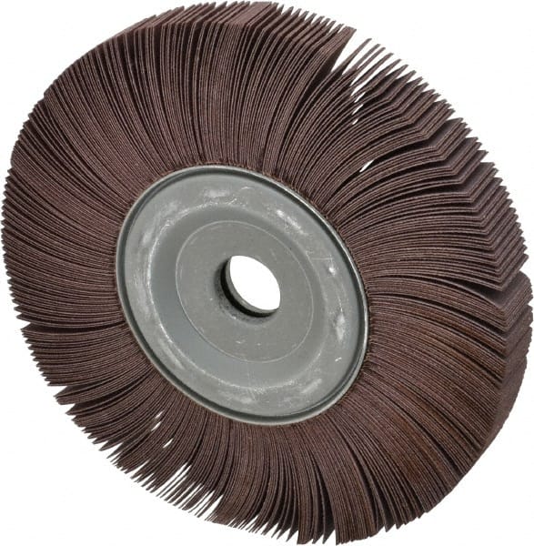 Merit Abrasives - 8" Diam, 180 Grit Aluminum Oxide Unmounted Flap Wheel - 1" Hole, 1" Wide, Coated, Very Fine Grade, 4,500 Max RPM , Cloth Backing - Exact Tooling