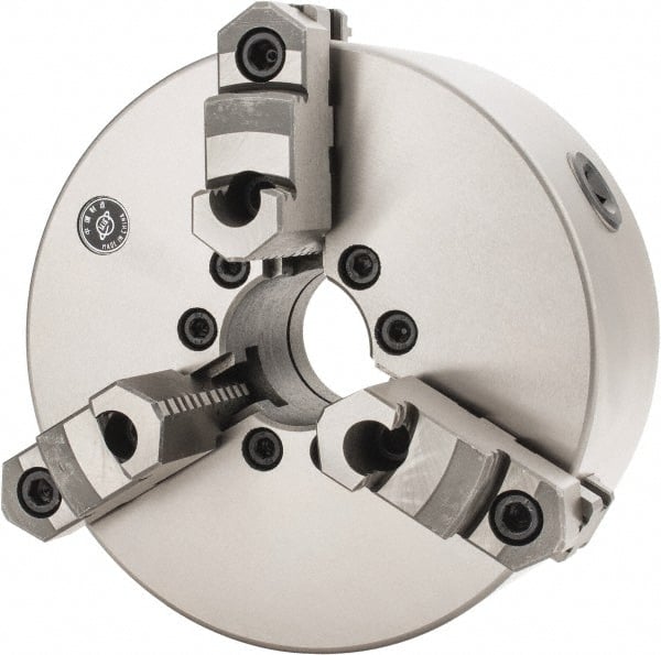 Interstate - 3 Jaws, 8" Diam, Self Centering Manual Lathe Chuck - Exact Tooling