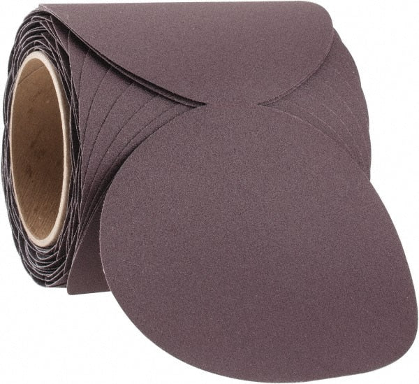 3M - 5" Diam, 150 Grit FEPA, Aluminum Oxide Adhesive PSA Disc - Very Fine Grade, White, J Weighted Backing, Flexible, Use with Random Orbital Sanders - Exact Tooling