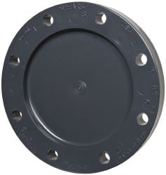 Value Collection - 8" Pipe, 13-1/2" OD, PVC Blind Pipe Flange - Schedule 80, Gray - Exact Tooling