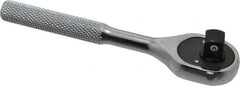 Proto - 3/8" Drive Pear Head Ratchet - Chrome Finish, 5" OAL, 24 Gear Teeth, Miniature/Stubby Head - Exact Tooling