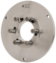 Bison - Adapter Back Plate for 12-1/2" Diam Self Centering Lathe Chucks - D1-6 Mount, 4.055" Through Hole Diam, 7.086mm ID, 12.4" OD, 3/4" Flange Height, Steel - Exact Tooling