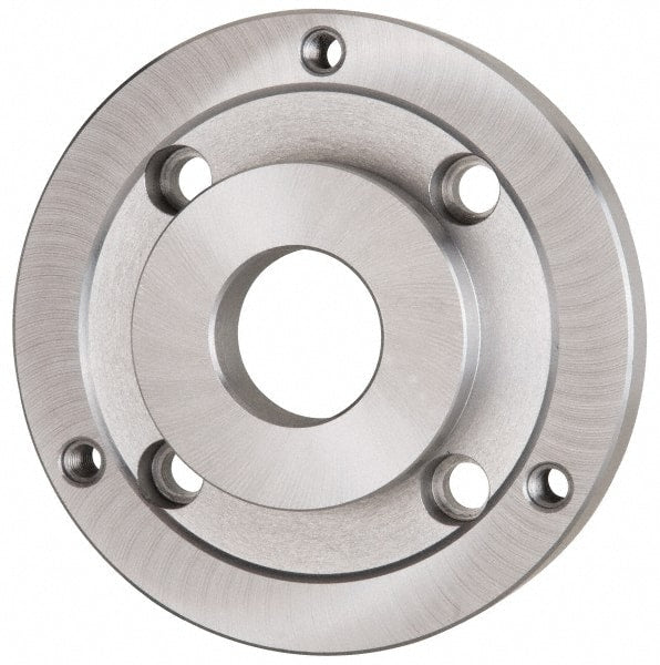 Bison - Adapter Back Plate for 15-3/4" Diam Self Centering Lathe Chucks - A2-6 Mount, 4.055" Through Hole Diam, 11-3/4" OD, 1.38" Flange Height, Steel - Exact Tooling