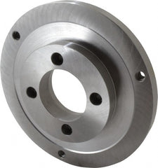 Bison - Adapter Back Plate for 10" Diam Self Centering Lathe Chucks - A2-5 Mount, 2.922" Through Hole Diam, 5.708mm ID, 9.84" OD, 3/4" Flange Height, Steel - Exact Tooling