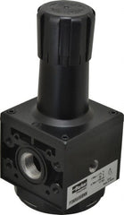 Parker - 3/4 NPT Port, 200 CFM, Aluminum Heavy-Duty Regulator - 2 to 125 psi Range, 250 Max psi Supply Pressure, 1/4" Gauge Port Thread, 3.62" Wide x 8.46" High - Exact Tooling